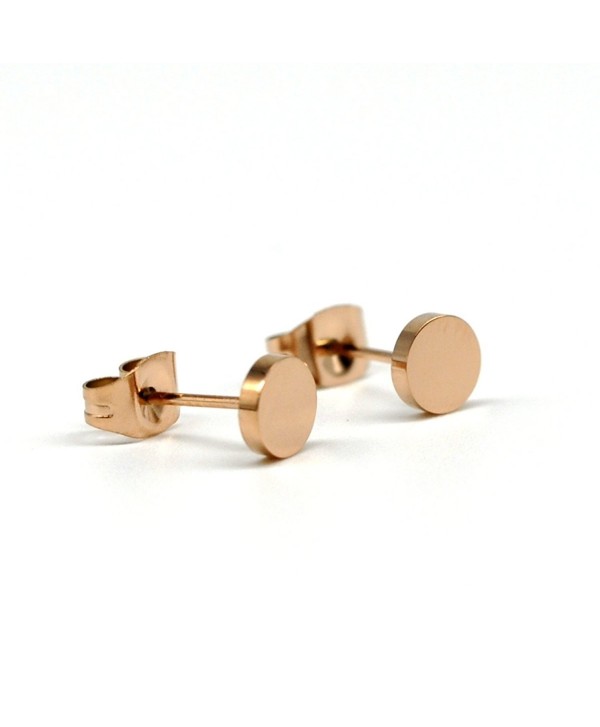 Stainless Steel Gold Plated Stud Earring- A Pair with Gift Box- 5mm Round Stud Earrings RE36 - CB17XE5KQ2K