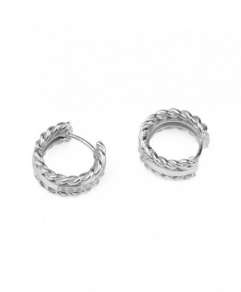 Sterling Silver Zirconia Decorative Earrings in Women's Hoop Earrings