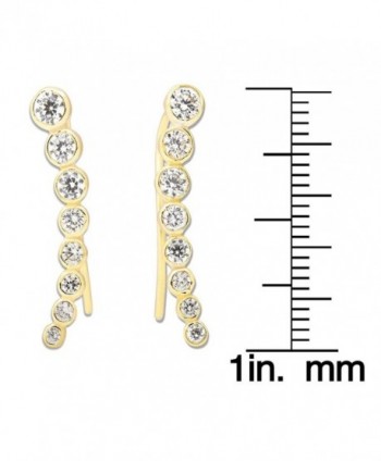 Sterling Bezel set Climber Hypoallergenic Earrings