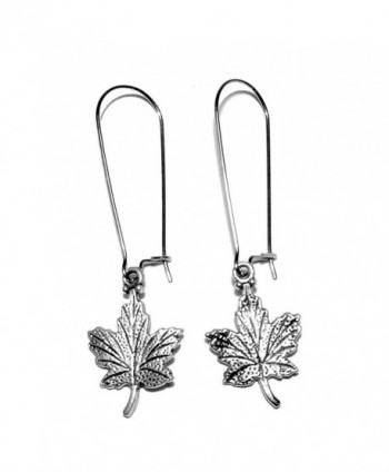 Sabai NYC Silvertone Canadian Maple Leaf Charm Dangle Earrings - CF12N6G6IR6