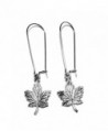 Sabai NYC Silvertone Canadian Maple Leaf Charm Dangle Earrings - CF12N6G6IR6