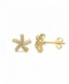 Starfish Earring Zirconia Yellow Sterling