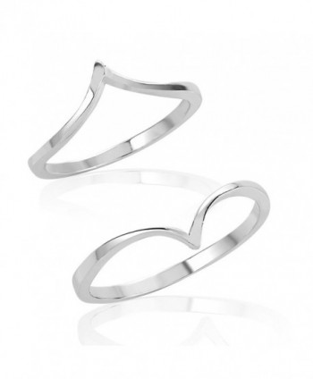 925 Sterling Silver Pointed Above Knuckle Midi & Thumb Ring Set of Two (2)- Sizes 5- 8 or 4- 7 - CW12JOAJB0R