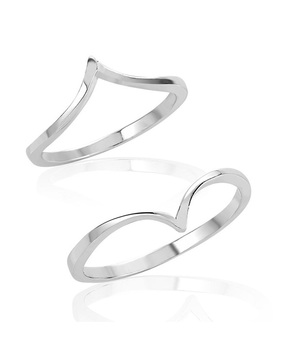 925 Sterling Silver Pointed Above Knuckle Midi & Thumb Ring Set of Two (2)- Sizes 5- 8 or 4- 7 - CW12JOAJB0R