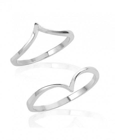 925 Sterling Silver Pointed Above Knuckle Midi & Thumb Ring Set of Two (2)- Sizes 5- 8 or 4- 7 - CW12JOAJB0R