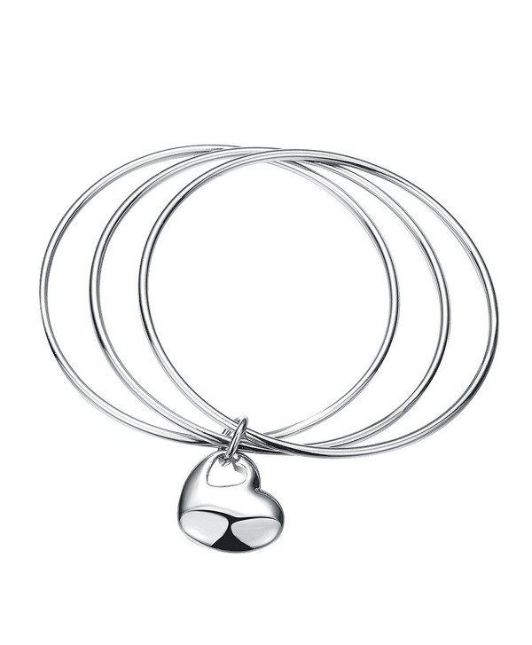 Ginalee Women's 3 Circles Silver Bracelet Cuff Bangle - CI12MZ21GYL
