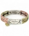 4031410 Faith Hope Love Tri Tone Stretch Bracelet Heart Charm 1 Corinthians Scripture - CF11IAMJHX7