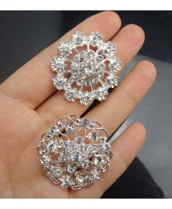 Silver Crystals Brooches Floriated Bouquet