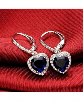 EleQueen Sterling Zirconia Leverback Earrings in Women's Drop & Dangle Earrings