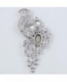 EVER FAITH Rhinestone Squirrel Silver Tone