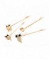 Souarts Gold Color Owl Shape Hair Pins with Rhinestone Pack of 4pcs - CY11W796SQJ
