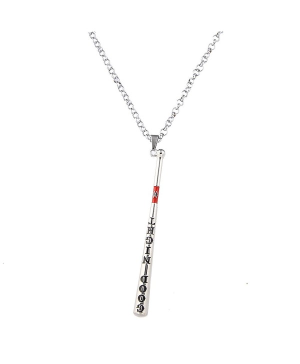 Lureme Fashion Baseball Stick Good Night Pendant Necklace (nl005611) - Silver - CE184SZ98OG