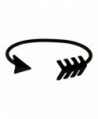 Shagwear Women's Retro Fashion Arrow Cuff Matte Color Metal Bracelet - Black - C711IQABF3D