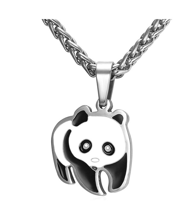 Panda Bear Pendant Necklace in Black Gift Box - CC12JE0EUDB