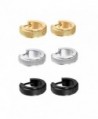 Stainless Steel Mens Womens Hoop Earrings Huggie Ear Piercing Hypoallergenic Gold Silver Black 18G - CE188Q5Y07Z