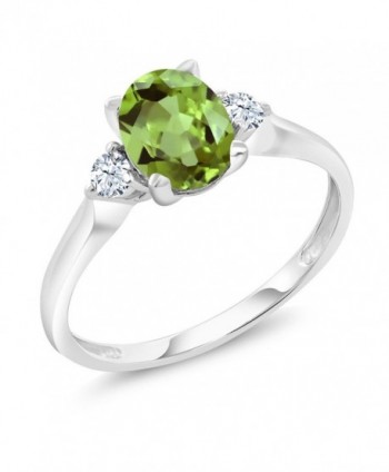 Peridot Created Sapphire 3 Stone Womens - C217Z9WNMD2