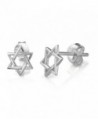 925 Sterling Silver Tiny Small Open Hexagram Geometric Star Symbol Unisex Post Stud Earrings 8 mm - C712O7ACTOS