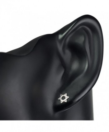 Sterling Silver Hexagram Geometric Earrings in Women's Stud Earrings