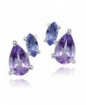 Sterling Silver 1.65ct Amethyst and Tanzanite Two Stone Friendship Stud Earrings - CG12INST8EB