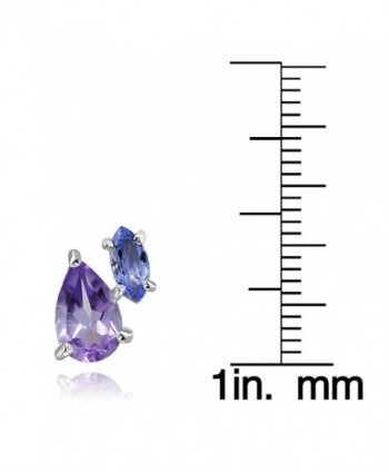 Sterling Amethyst Tanzanite Friendship Earrings in Women's Stud Earrings