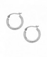 10K Gold Shiny Diamond-cut Small Round Hoop Earrings (Yellow or White) - CU110MN52XR