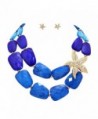 Rosemarie Collections Women's Ombre Polished Resin Necklace Earrings Set "Starfish" - Blue - CA12NZ0LU3M