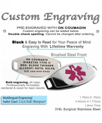 MyIDDr Pre Engraved Customized Coumadin Bracelet
