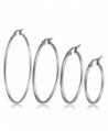 Ckysee Jewelry 4 Pairs Stainless Steel Hoop Earrings Set for Women 25-55mm - CQ1869C7GM0