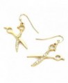 Golden Bejeweled Scissor Drop Earrings - C811NRHYCYF