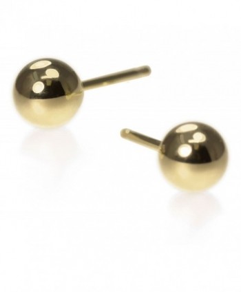 14k Gold Round Yellow Ball Stud Earrings - CJ11QDXVET1