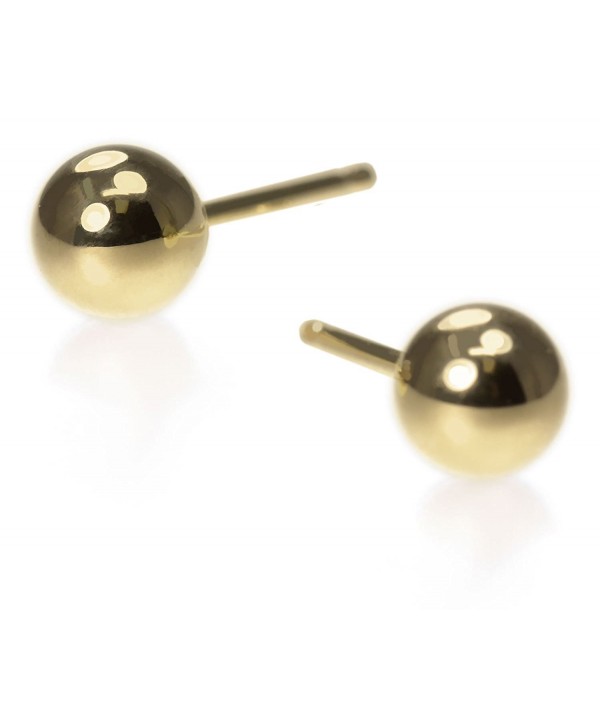 14k Gold Round Yellow Ball Stud Earrings - CJ11QDXVET1