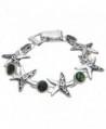 Starfish & Green Brown Abalone Shell Tennis Bracelet - C11880MWND4