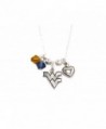 West Virginia Mountaineers Navy Blue Austrian Crystal Silver Chain Necklace WVU - CF11R22WZ3V