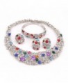 OUHE18K Crystal Necklace Earrings Bracelet
