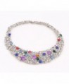 OUHE18K Crystal Necklace Earrings Bracelet in Women's Jewelry Sets