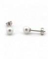 14k White Gold 4-4.5 mm AAA Round White Freshwater Cultured Pearl Stud Earrings - CJ12FQ1L08P