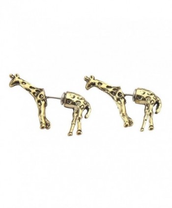 Front & Back Earring Animals (Gold Giraffe) Made With Zinc Alloy by JOE COOL - CS11VA63W5J