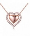 Double Love Heart Pendant Necklace Made with Austrian Crystals Jewelry Gifts - Rose-Gold-Tone Double Heart 3 - CD180ENOUW5