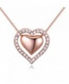 Double Love Heart Pendant Necklace Made with Austrian Crystals Jewelry Gifts - Rose-Gold-Tone Double Heart 3 - CD180ENOUW5
