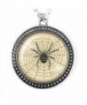 Vintage Spider Necklace- Silver Pendant with Domed Glass - C412IO4IZHF