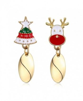 WIBERN Shining Christmas Reindeer Earrings - Yellow gold - CW1887U7L9G