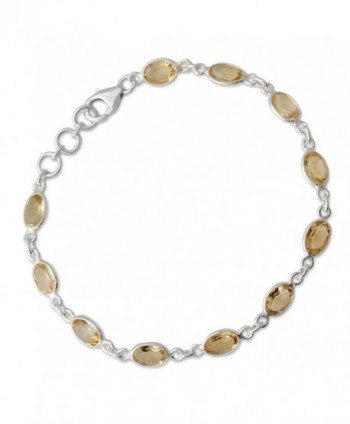 NOVICA Citrine Sterling Bracelet Romantic