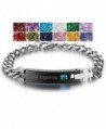 Mathching Bracelets Personalized Simulate Birthstone - Black (Male) - C8189I7AYNM