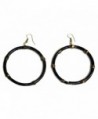 Bamboo Wood Large 3" Diameter Hoop Earrings- Burnt Bamboo Color - Burnt Bamboo - CH17YITN4WY