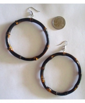 Bamboo Large Diameter Earrings Burnt