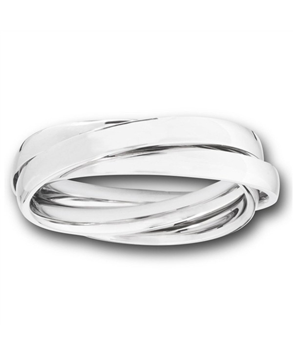 Triple Rolling Stackable Fashion Three Ring Set Stainless Steel Band Sizes 6-13 - CF182M38TM3