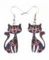 Bonsny Sweet Dangle Sitting CAT Earrings Acrylic Long Drop For Girls Women Pattern Jewelry - CB1292GD6B9