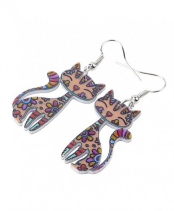 Bonsny Sitting Earrings Acrylic Pattern in Women's Drop & Dangle Earrings