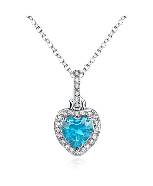 Simulated Aquamarine Birthstone Girlfriend Anniversary - March-Created Aquamarine - CY12NGG39LE