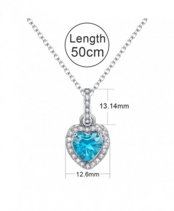 Simulated Aquamarine Birthstone Girlfriend Anniversary in Women's Pendants